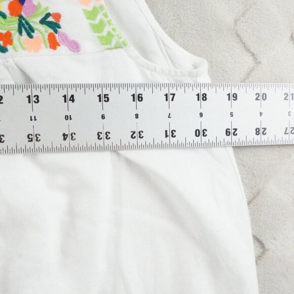 J.Crew  Sleeveless Floral Embroidered Dress Womens 4 Linen Blend - Picture 6 of 11